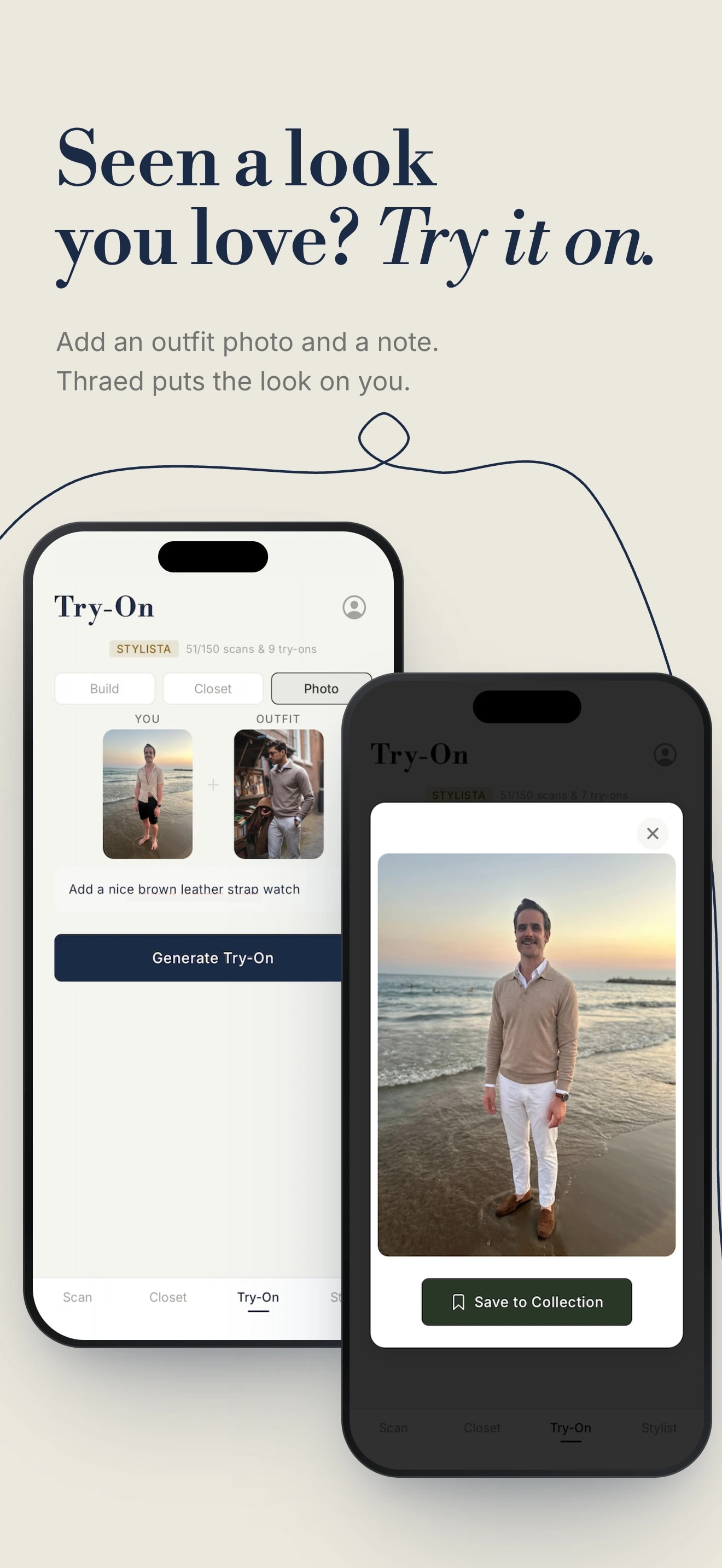 Thraed: Seen a look you love? Try it on. A try-on from an outfit photo.